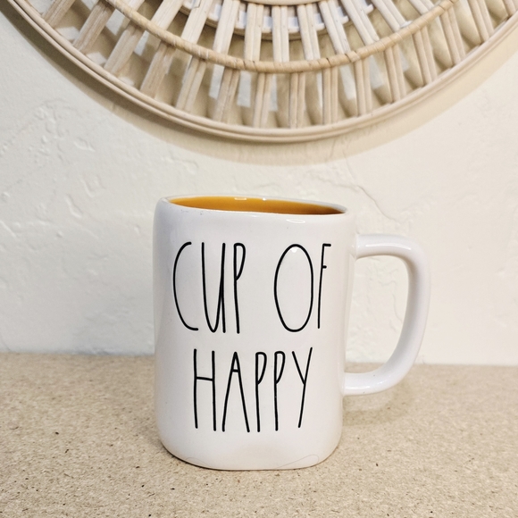 Rae Dunn Other - Rare Rae Dunn White Mug with Orange Interior - 'Cup of Happy' NWOT